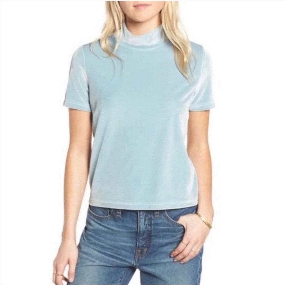 Madewell Green Velvet Top Small